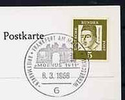 Postmark - West Germany 1966 postcard with special cancellation for Stamp Publicity Show illustrated with Gateway to Thurn & Taxis,Palace