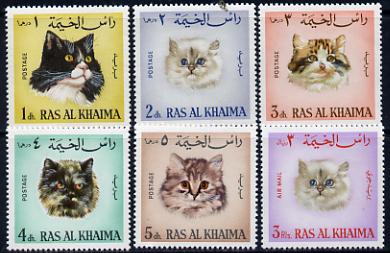 Ras Al Khaima 1967 Cats set of 6 unmounted mint (Mi 161-66A)