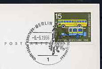 Postmark - West Germany 1966 postcard with special cancellation for Opening of Berlin Post & Telecommunications Museum illustrated with Postillion