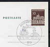 Postmark - West Germany 1966 postcard with special cancellation for Augsburg Stamp Exhibition illustrated with Postillion