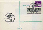 Postmark - West Berlin 1967 postcard with special Stuttgart cancellation for 50th Anniversary of Death of Count Ferd von Zeppelin illustrated with head of Zeppelin & Airship