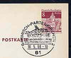 Postmark - West Berlin 1968 8pfg postal stationery card with special cancellation for Congress of Bavarian Philatelic Associations illustrated with Mailcoach