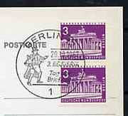 Postmark - West Berlin 1967 postcard with special cancellation for Third Berlin Youth Stamp Exhibition (Bejubria) illustrated with Postillion