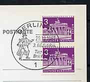 Postmark - West Berlin 1967 postcard with special cancellation for Third Berlin Youth Stamp Exhibition (Bejubria) illustrated with Postillion