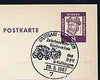 Postmark - West Berlin 1967 8pfg postal stationery card with special Stuttgart cancellation for Stamp Publicity Show illustrated with Mail coach