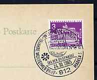 Postmark - West Berlin 1965 postcard with special cancellation for Weilheim Stamp Collectors' Association illustrated with Town Badge & old Bavarian 'Mill wheel' handstamp