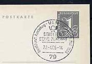 Postmark - West Germany 1966 postcard with special Ulm cancellation for Exhibition to Publicise Employment in the Post Office illustrated with Posthorn