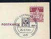 Postmark - West Berlin 1969 8pfg postal stationery card with special Dortmund cancellation for Stamp Exhibition illustrated with reproduction of Hamburg Stamp Exhibition Issue