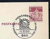 Postmark - West Berlin 1969 8pfg postal stationery card with special Münchberg cancellation for Stamp Exhibition illustrated with Bisect & '324' Mill Wheel Cancel
