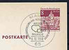 Postmark - West Berlin 1968 8pfg postal stationery card with special Mainz cancellation for 'Out of Love for Philately' Stamp Exhibition illustrated with Heart & stylised stamp