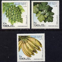 Yemen - Republic 1967 Fruits 'Postage due' set of 3 vals unmounted mint SG D468-70 (Mi 28-30)