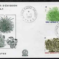 French Southern & Antarctic Territories 1987 Plants set of 2 on illustrated cover with first day cancel, SG 221-22