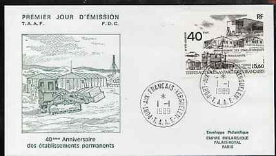 French Southern & Antarctic Territories 1989 Anniversary of Establishment of Permanent Bases on illustrated cover with first day cancel, SG 255
