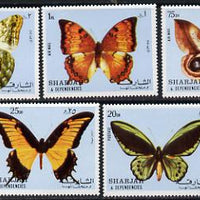 Sharjah 1972 Butterflies perf set of 5 unmounted mint (Mi 1018-22A)