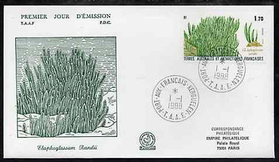 French Southern & Antarctic Territories 1988 Elephant Grass on illustrated cover with first day cancel, SG 232