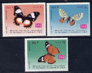Yemen - Royalist 1968 Butterflies set of 3 unmounted mint (Mi 448-50)