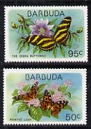 Barbuda 1978 Flora & Fauna 50c & 95c (the two vals depicting Butterflies) unmounted mint SG 438 & 440