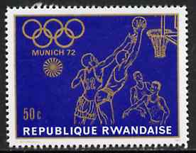 Rwanda 1971 Basketball 50c unmounted mint from Nunich Olympic Games set of 8, SG 426*
