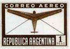 Argentine Republic 1940 Aeroplane & Envelope 1p imperf colour trial in brown, as SG 691