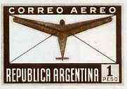 Argentine Republic 1940 Aeroplane & Envelope 1p imperf colour trial in brown, as SG 691