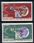 Mali 1962 Satellite Link set of 2 IMPERF from limited printing, as SG 55-6 some gum disturbance on 45f