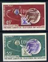 Mali 1962 Satellite Link set of 2 IMPERF from limited printing, as SG 55-6 some gum disturbance on 45f