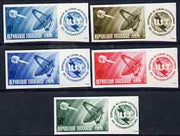 Togo 1965 ITU Centenary set of 5 imperf from limited printing unmounted mint, as SG 408-12