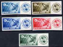 Togo 1965 ITU Centenary set of 5 imperf from limited printing unmounted mint, as SG 408-12