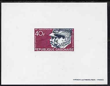 Gabon 1974 Brazzaville Conference (De Gaulle) 40f imperf deluxe sheet in issued colours, as SG 516