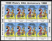Grenada - Grenadines 1981 50th Anniversary of Walt Disney's Pluto $2 in sheetlet of 8 unmounted mint, as SG 432