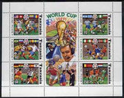 Tanzania 1994 Football World Cup unmounted mint sheetlet containing 6 stamps & 3 labels, as SG 1892-96 & 1898