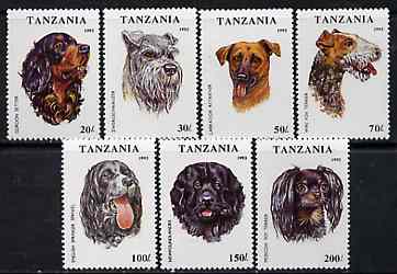 Tanzania 1993 Dogs perf set of 7 unmounted mint, SG 1681-87, Mi 1599-1605*