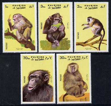 Fujeira 1971 Apes perf set of 5 unmounted mint (Mi 786-90)