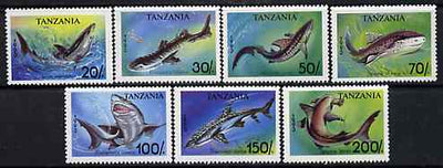 Tanzania 1993 Sharks perf set of 7 unmounted mint, SG 1665-71, Mi 1583-89*