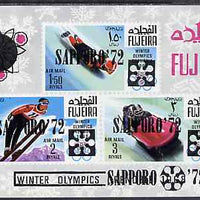 Fujeira 1969 Grenoble Winter Olympics imperf m/sheet opt'd SAPPORO '72 unmounted mint, Mi BL 13B
