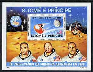 St Thomas & Prince Islands 1980 Moon Landing perf m/sheet (Mi Block 45A) unmounted mint