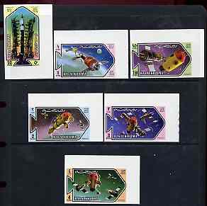 Ras Al Khaima 1971 Space Research imperf set of 6 (Mi 547-52B) unmounted mint