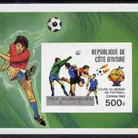 Ivory Coast 1982 World Cup Football imperf m/sheet opt'd (Italie 3 - Allemagne 1) Mi BL24B
