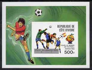 Ivory Coast 1982 World Cup Football imperf m/sheet opt'd (Italie 3 - Allemagne 1) Mi BL24B