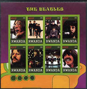 Rwanda 2009 The Beatles imperf sheetlet containing 8 values unmounted mint