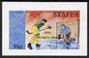 Staffa 1972 Pictorial imperf souvenir sheet (35p value) Sapporo Winter Olympics (Ice Hockey) opt'd IBRA Munich 1973 unmounted mint
