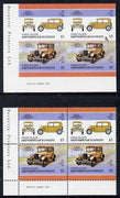 St Vincent - Union Island 1986 $3 Ford Model A unmounted mint imperf block of 4 (2 se-tenant pairs) with matched normal perf block