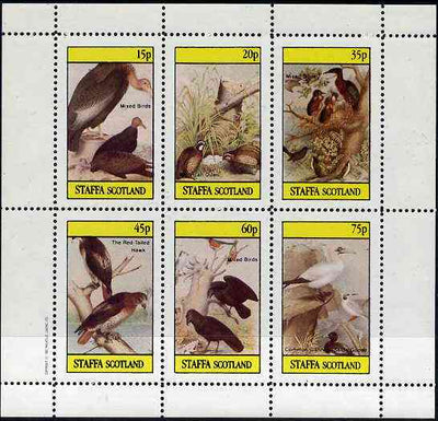 Staffa 1982 Birds #49 (Hawk, Quail & Mixed) perf set of 6 values (15p to 75p) unmounted mint