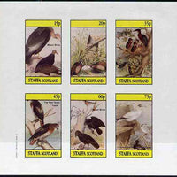 Staffa 1982 Birds #49 (Hawk, Quail & Mixed) imperf set of 6 values (15p to 75p) unmounted mint
