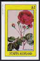 Staffa 1982 Flowers #16 (The Bourbon Rose) imperf,deluxe sheet (£2 value) unmounted mint