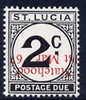 St Lucia 1967 Postage Due 2c 'Statehood' opt in red (inverted) unmounted mint