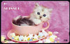 Telephone Card - Japan 50 units phone card showing Kitten in Tea Cup (card dated 1.12.1990)