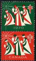 Cinderella - Canada 1970 Christmas TB Seals, fine unmounted mint se-tenant pair (three Kings)