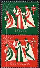 Cinderella - Canada 1970 Christmas TB Seals, fine unmounted mint se-tenant pair (three Kings)