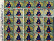 Cinderella - Canada 1967 Christmas TB Seals, unmounted mint sheet of 100 (Christmas Tree design outlined to show the number '100') sheet folded